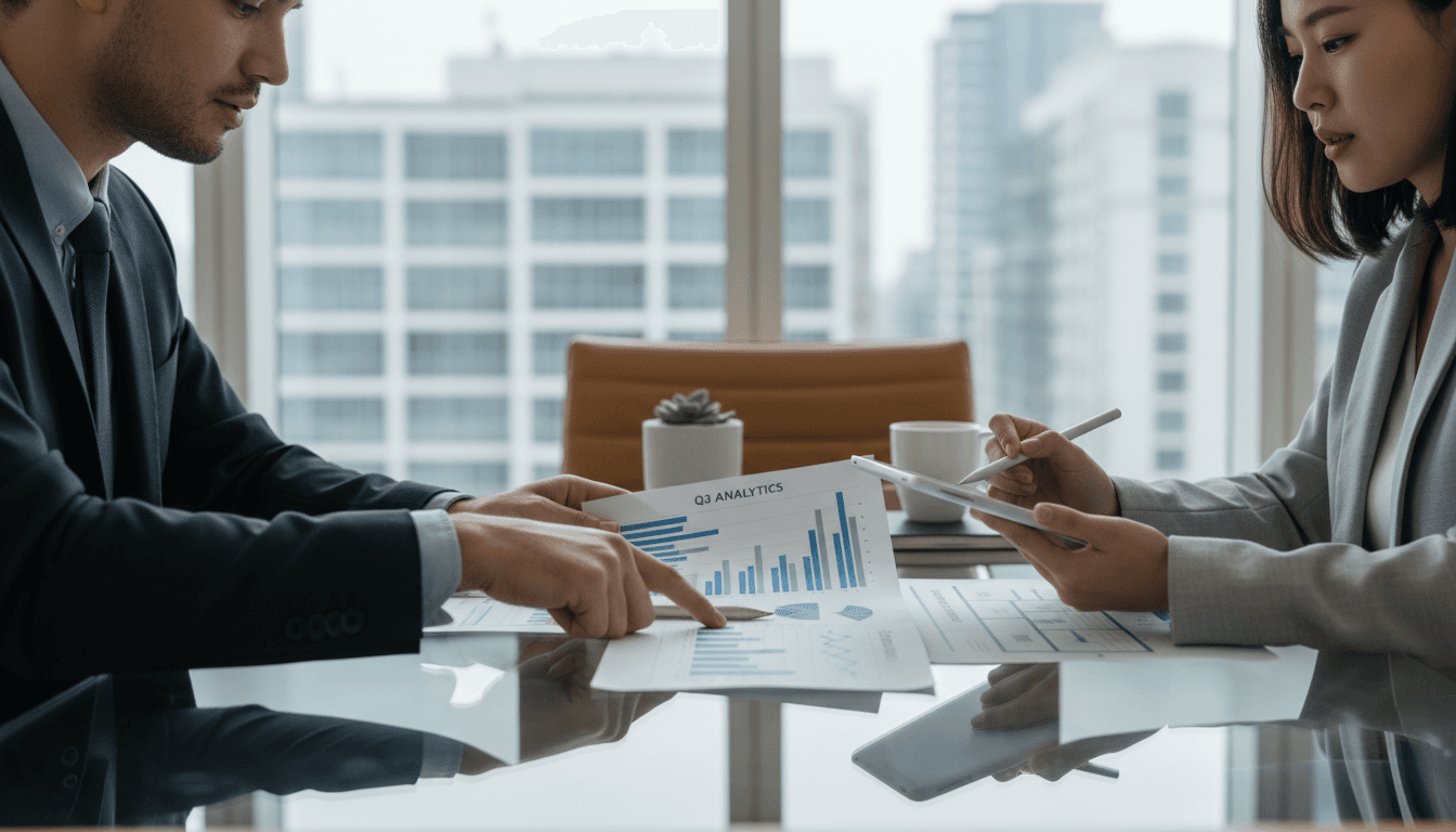 Professional consultant meeting with a business owner in a modern bright office